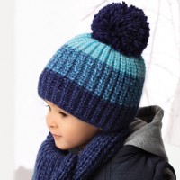 Detské čiapky zimné - chlapčenské so šálikom - model - 850